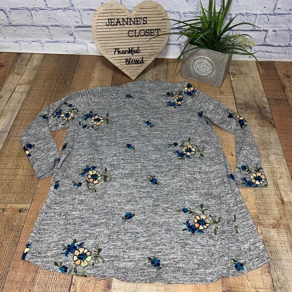 Anthropologie Fig and Flower Open Front Embroidered Cardigan Women’s Size S - Picture 14 of 16